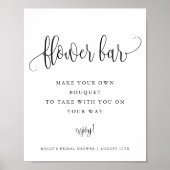 Bloemenbar, Minimalistische Calligrafie Script Bew Poster (Voorkant)