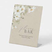 Bloemenbar Rustieke Waterverf Daisy Vrijgezellenfe Reclamebord Met Voetstuk (Voorkant)