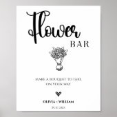 Bloemenbar Trouwbar Script Bord Poster (Voorkant)