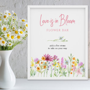 Bloemenbar Weide vol liefde in bloei Poster