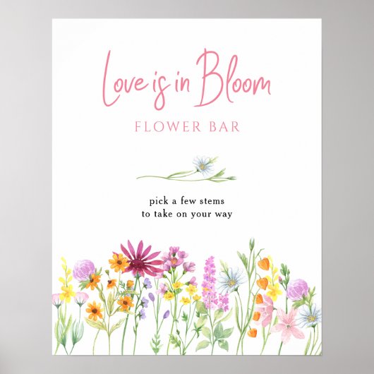 Bloemenbar Wildebloemenweide Love is in Bloom Poster (Voorkant)
