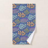 Bloemenbed blauw bad handdoek (Handdoek)