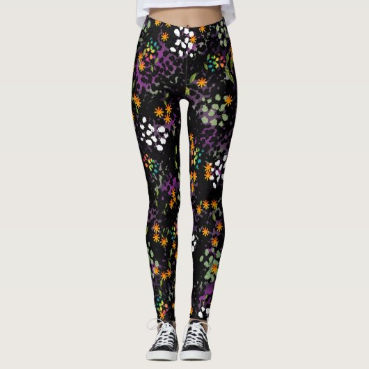 Bloemenbed Leggings (Voorkant)
