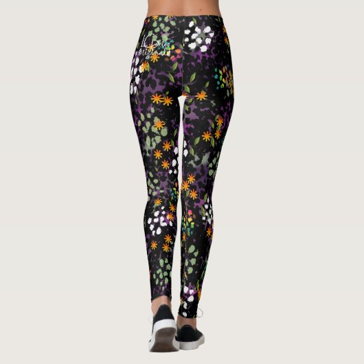 Bloemenbed Leggings (Achterkant)
