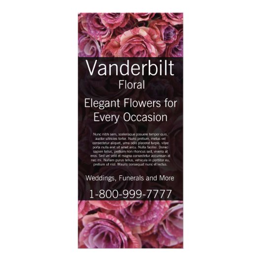 Bloemenbedrijf Bloemist Pink Roses Rack Kaart (Voorkant)