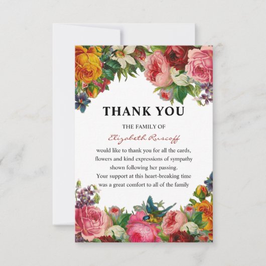 bloemenbegrafenis bedankkaart (Voorkant)