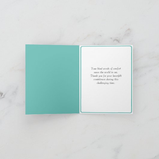 Bloemenbegrafenis Dank u bericht Condoleances Kaar Bedankkaart (Binnen)