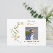 Bloemenbegrafenis Dank u Foto Bedankkaart (Staand voorkant)