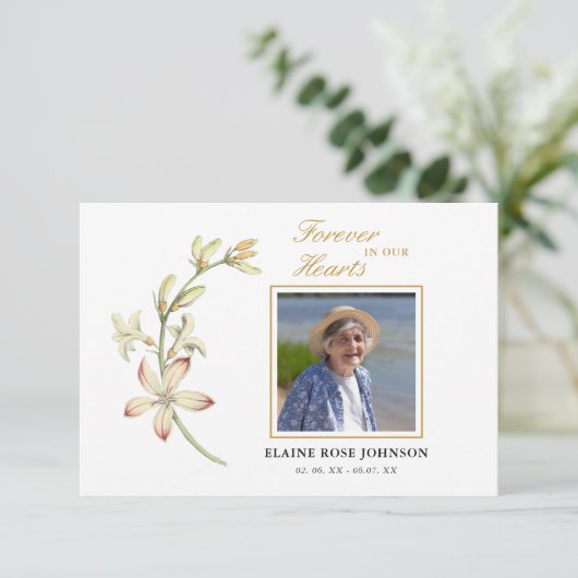  Bloemenbegrafenis Dank u Foto Bedankkaart (Staand voorkant)