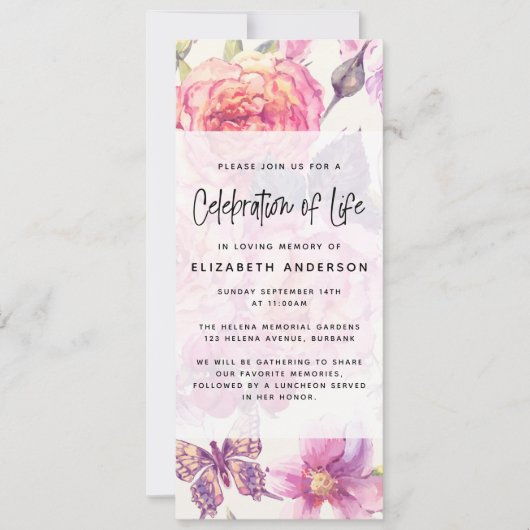 bloemenbegrafenis digitale uitnodiging (Voorkant)