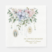 Bloemenbegrafenis Katholieke rozenkrans gedenkteke Servet (Voorkant)