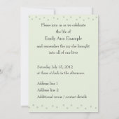 bloemenbegrafenis / wake / gedenkteken kaart (Achterkant)