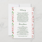 Bloemenbegrafenisprogramma Kaart Sjabloon (Achterkant)