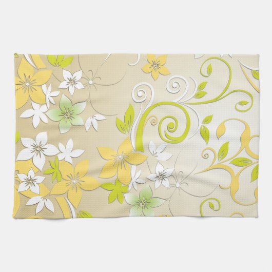 Bloemenbehang 3 theedoek (Horizontaal)