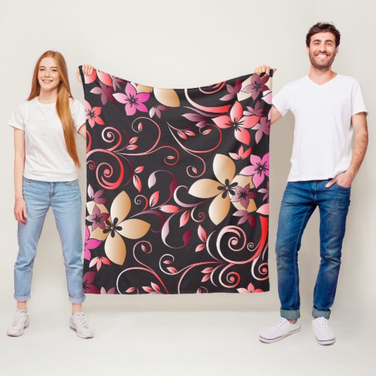 Bloemenbehang 7 fleece deken (In situ)