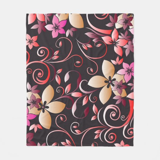 Bloemenbehang 7 fleece deken (Voorkant)