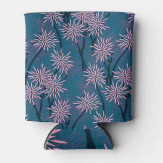 Bloemenbehang: Aziatisch marineblauw, roze. Blikjeskoeler