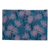 Bloemenbehang: Aziatisch marineblauw, roze. Kussensloop (Achterkant)