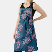 Bloemenbehang: Aziatisch marineblauw, roze. Schort (Insitu)