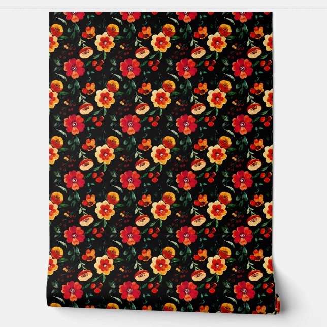  bloemenbehang - Elegante Retro Floral De Behang (Afrollen)