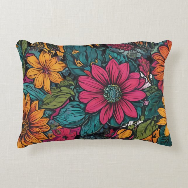 Bloemenbehang Sierkussennen Accent Kussen (Voorkant)