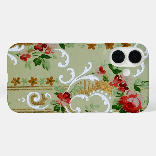 bloemenbehangpatroon, Antiek bloemen Case-Mate iPhone Case (Achterkant (horizontaal))