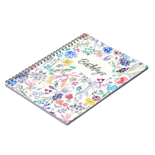  bloemenbeschilderd notitieboek (Linkerzijde)