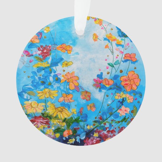 bloemenbeschilderd ornament (voorkant)