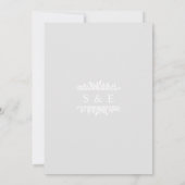 Bloemenbeugels Eenvoudige bruiloft foto uitnodigin Kaart (Achterkant)