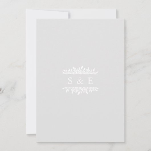 Bloemenbeugels Eenvoudige bruiloft foto uitnodigin Kaart (Achterkant)