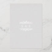 Bloemenbeugels FOLIE Eenvoudige bruiloft foto Uitnodiging (Achterkant)