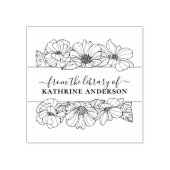 Bloemenbibliotheek Boek Elegant Script Rubberstempel (Afrduk)
