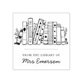 Bloemenbibliotheek Gepersonaliseerde leraar Boek S Rubberstempel (Afrduk)