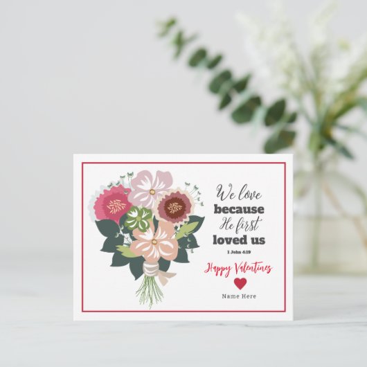 Bloemenbijbel Valentijns Briefkaart (Staand voorkant)