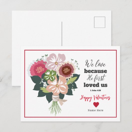 Bloemenbijbel Valentijns Briefkaart (Voorkant / Achterkant)