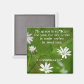 Bloemenbijbel vers 2 Korintiërs 12:9 magneet (Voorkant / Achterkant)