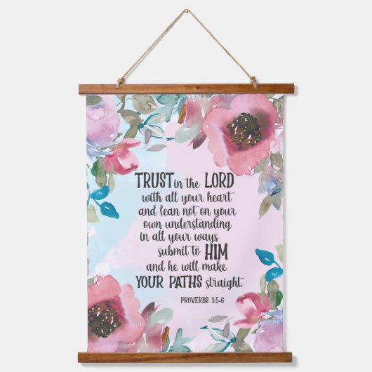 Bloemenbijbel Verse Set van twee Hangend Wandkleed (Voorkant)