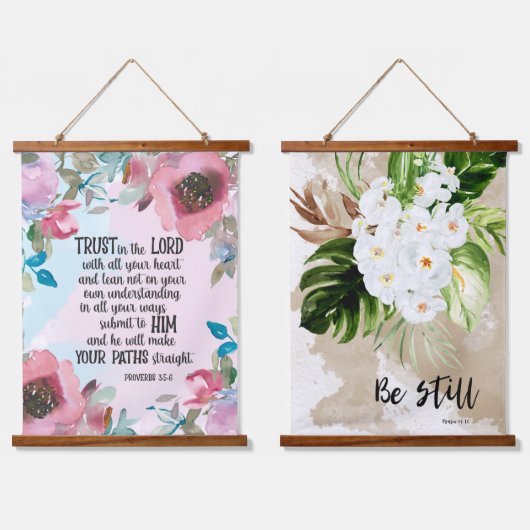 Bloemenbijbel Verse Set van twee Hangend Wandkleed (Dubbel)