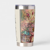 Bloemenbijbelverzen gepersonaliseerd geïsoleerde drinkbeker (Achterkant)