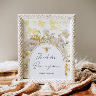 Bloemenbijen bedankt voor uw aanwezigheid hier poster