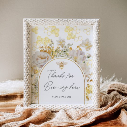 Bloemenbijen bedankt voor uw aanwezigheid hier poster