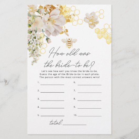 Bloemenbijen Hoe oud was de bruid om te spelen (Voorkant)