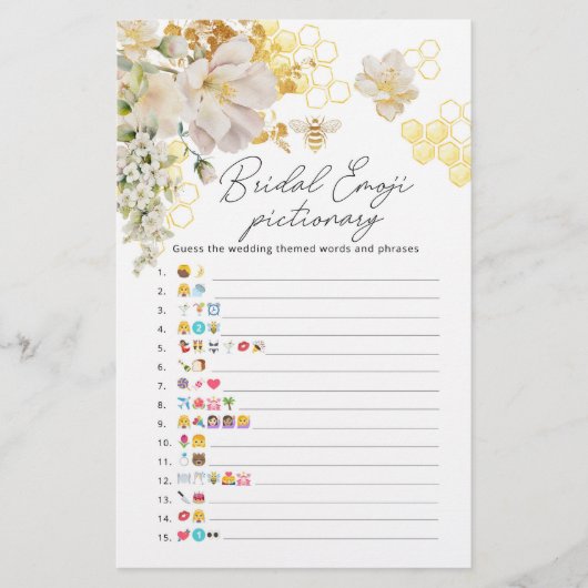Bloemenbijen vrijgezellenfeest emoji pictionary sp (Voorkant)