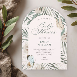 Bloemenblaadjes baby shower kaart