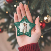 Bloemenblad Elegant Green Star 2 Foto Keepsake Keramisch Ornament