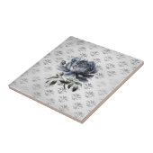  bloemenblauw chinoiserie toile monogram tegeltje (Zijkant)