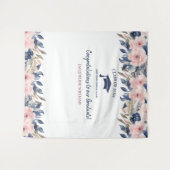 Bloemenblauw en roze Afstuderen foto achtergrond Wandkleed (Voorkant (horizontaal))