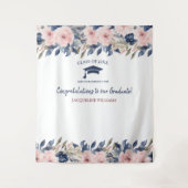 Bloemenblauw en roze Afstuderen foto achtergrond Wandkleed (Voorkant)