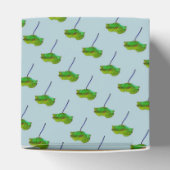 bloemenblauw groene papaver bedankdoosjes (Bovenkant)