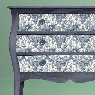  bloemenblauw naadloos Toile de Jouy Tissuepapier